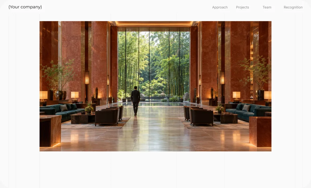 Home page of the architecture and interiors studio website